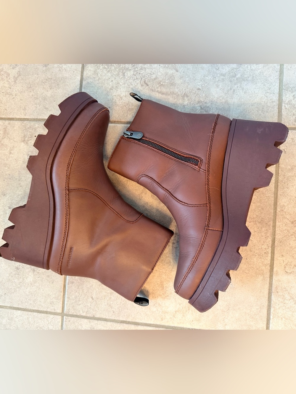 Cougar Brown Waterproof Warm Wedge Ankle Boots